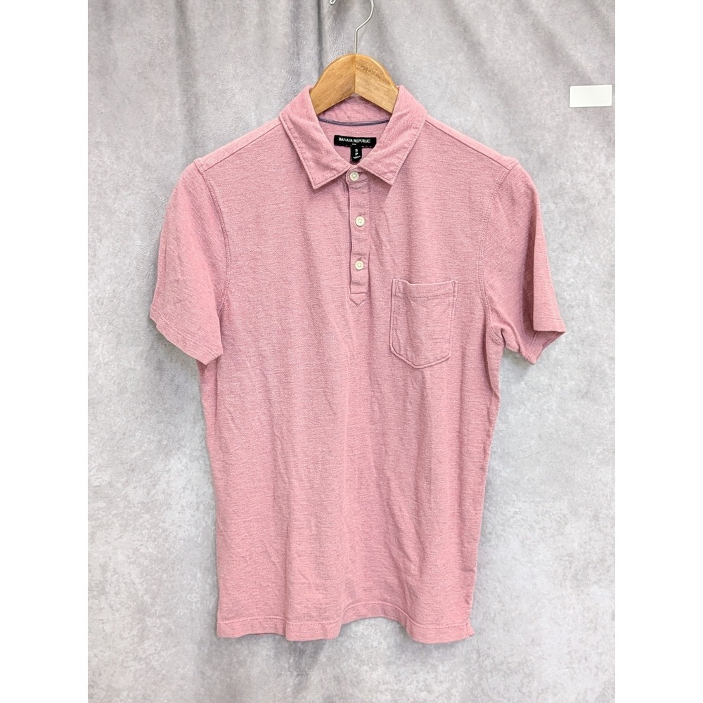 Banana Republic men's short sleeve polo shirt Pink Small